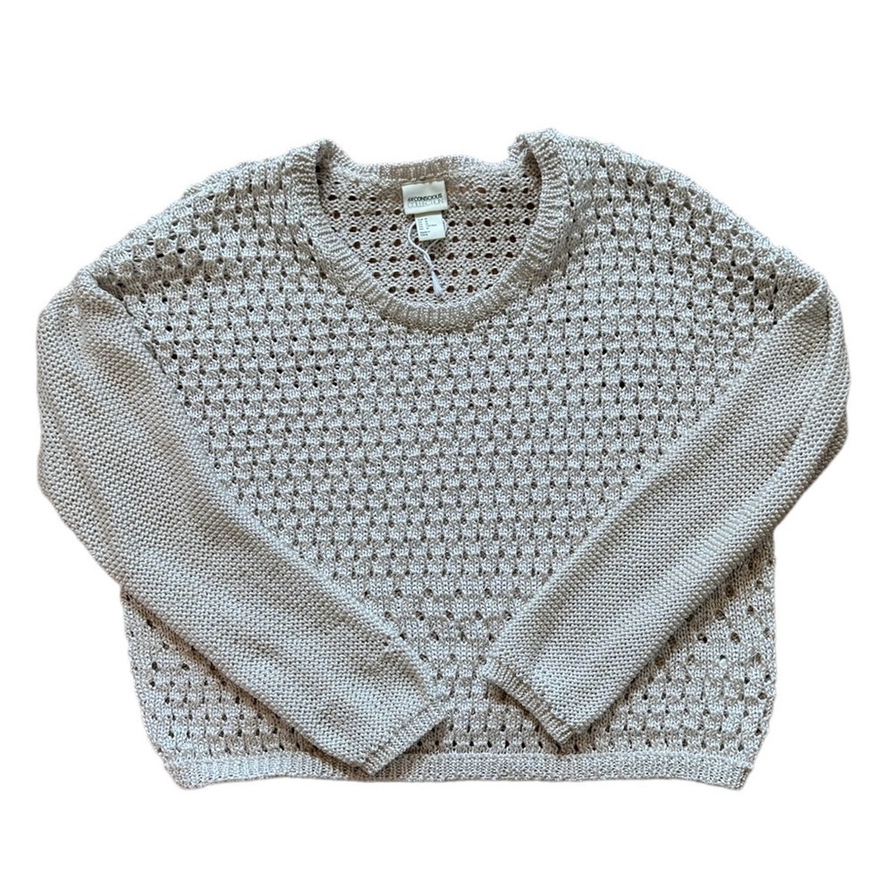 H&M Conscious‎ Collection Beige Knit-Style Crop Sweater | Women’s Size Medium